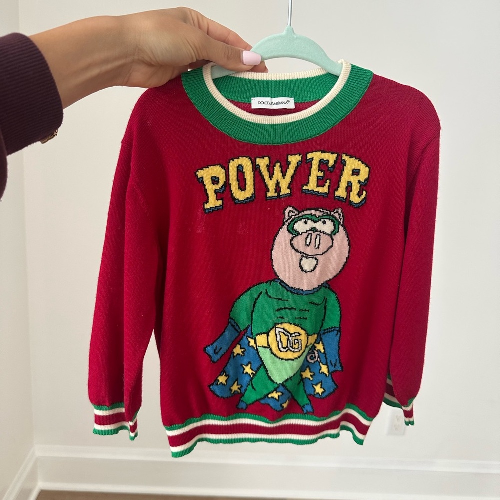 Authentic Dolce & Gabbana Red Power Sweater